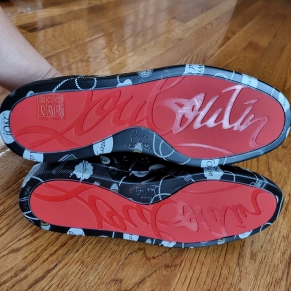 Christian Louboutin Black and Red Graphic Athletic Shoes main image 6